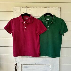 GAP KIDS, BOYS POLO SHIRTS. SET/2, IN GREEN & BURGUNDY. SIZE M(8)